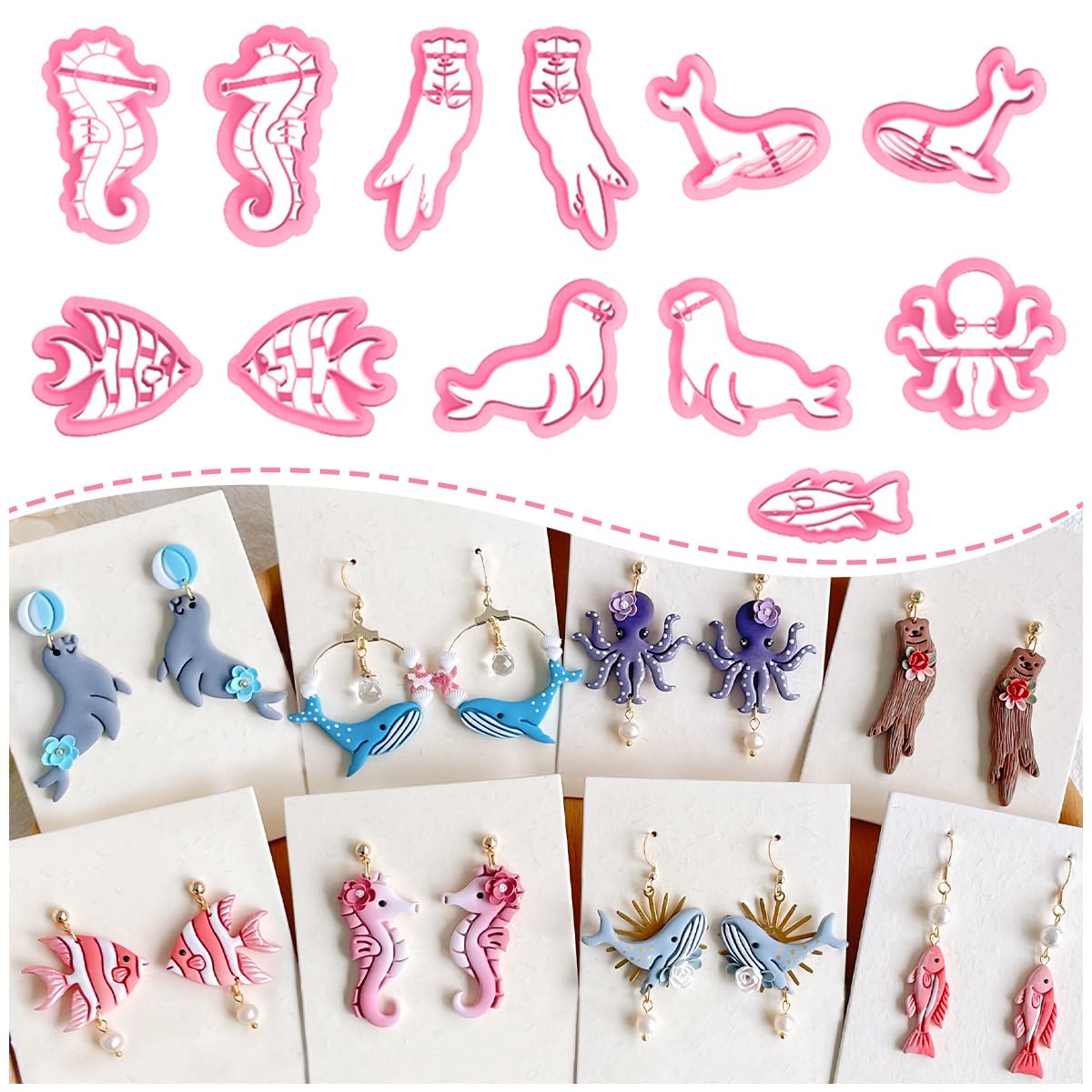 Amazon.com: Keoker Ocean Polymer Clay Cutters, 12 Shapes Clay