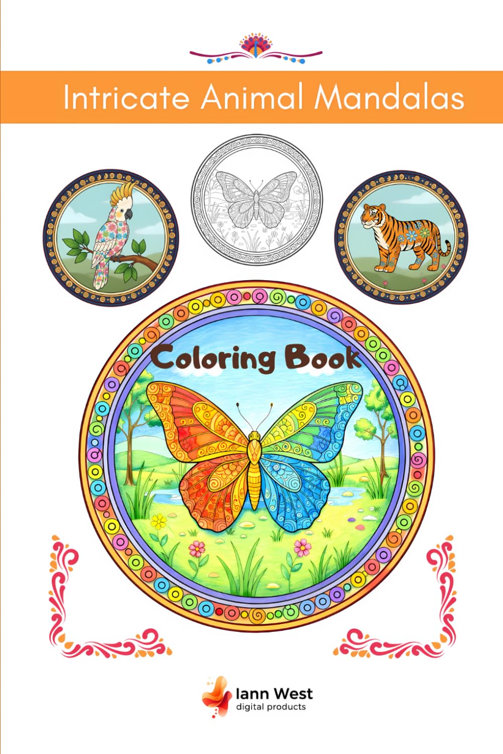 Intricate Animal Mandalas: Coloring Book