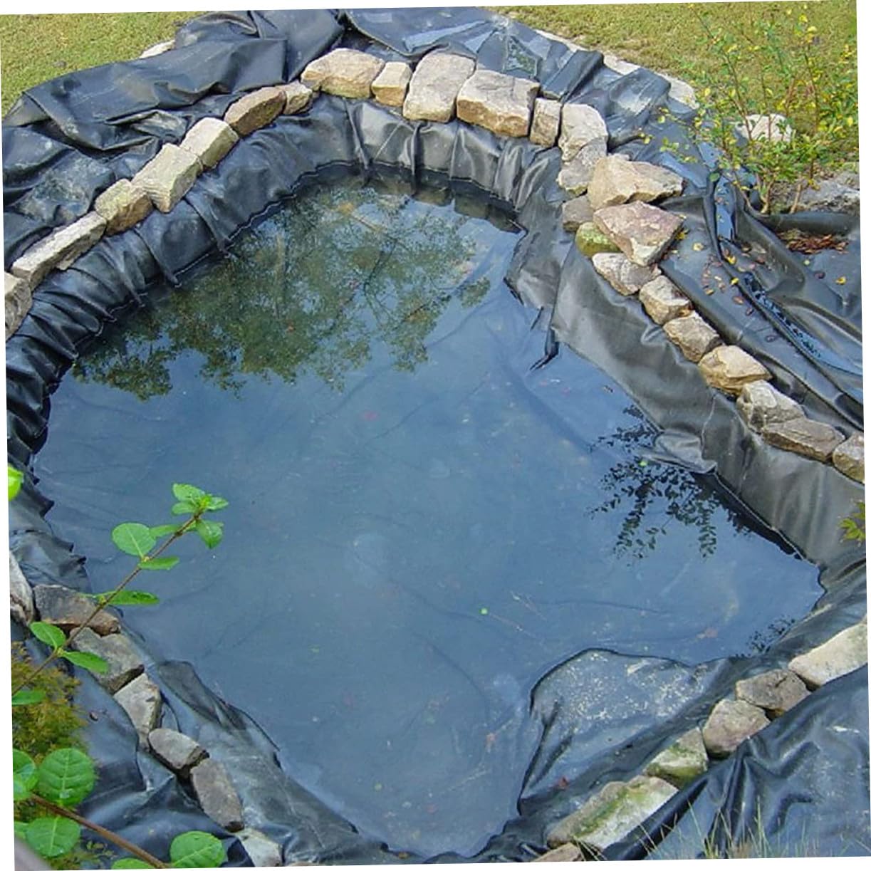 ibasenice Rivestimento per Laghetto per Pesci Hdpe Ampio e Prevenzione Efficente delle Perdite d Acqua Resistente ai Danni Taglio Comodo per Diverse Esigenze