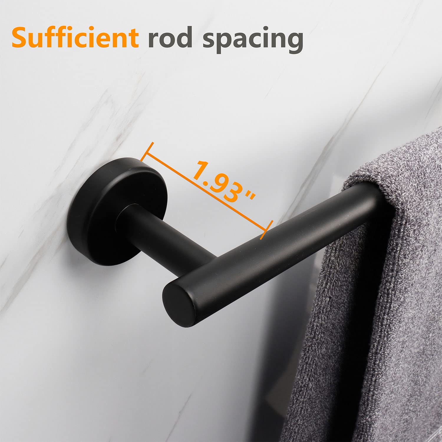 TocTen Bath Towel Bar, Thicken SUS304 Stainless Steel Bathroom Towel Holder - Image 3
