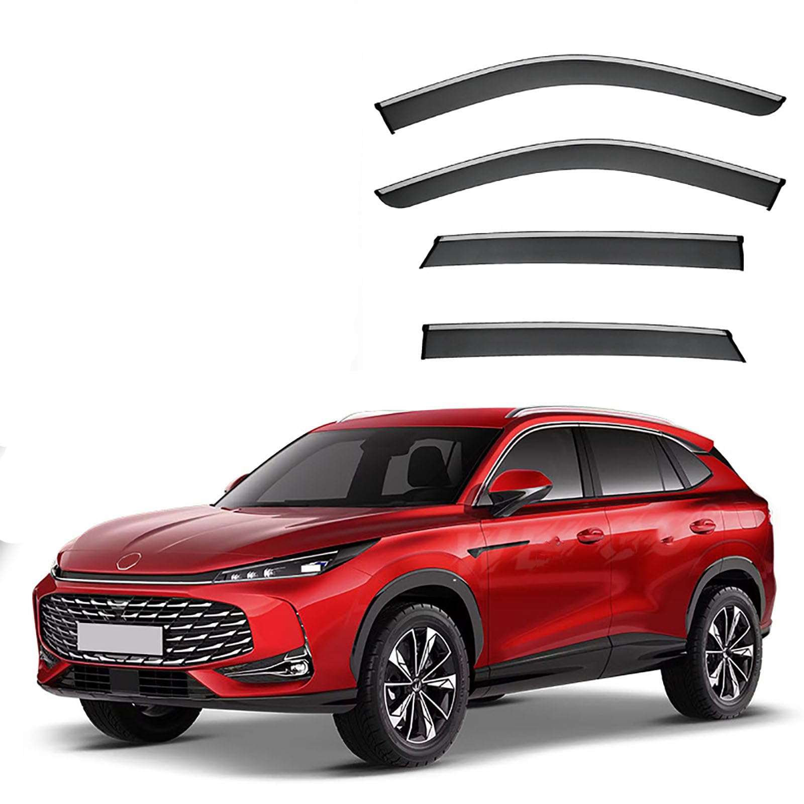 FFSWQAZ4A1 Wind Deflectors for MG HS MK2-15FDE 2025+ PC 4PCS, Reduce Wind Turbulence Tinted Wind Deflectors Sun Visors Rain Shield Wind Shield Lower Noise
