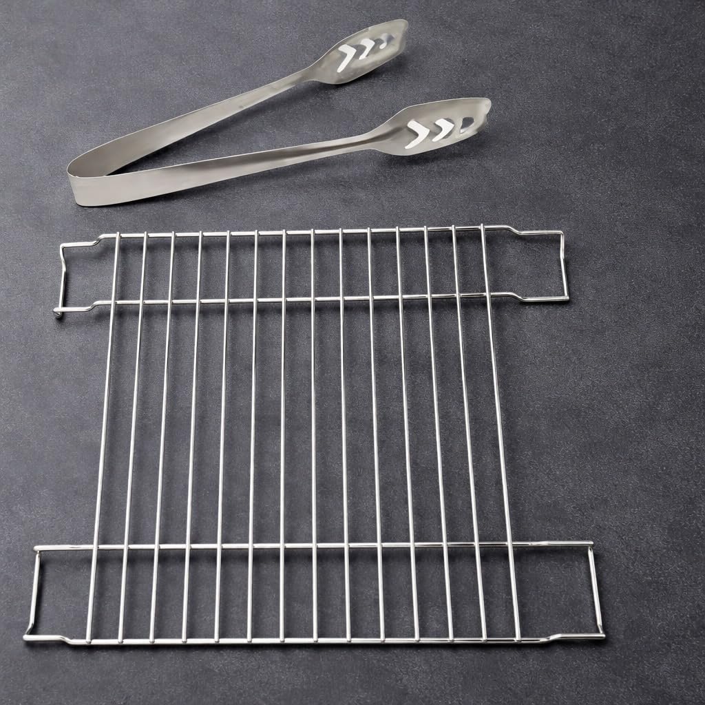 Induction Infrared Grill Jali with Stainless Steel Tong Combo Pack (2 Pc) | Gas Stove & Open Flame Roasting Net | Roti, Papad, Baingan Bharta Grill Rack | Heavy Duty Heat Resistant Kitchen Tool-image-14