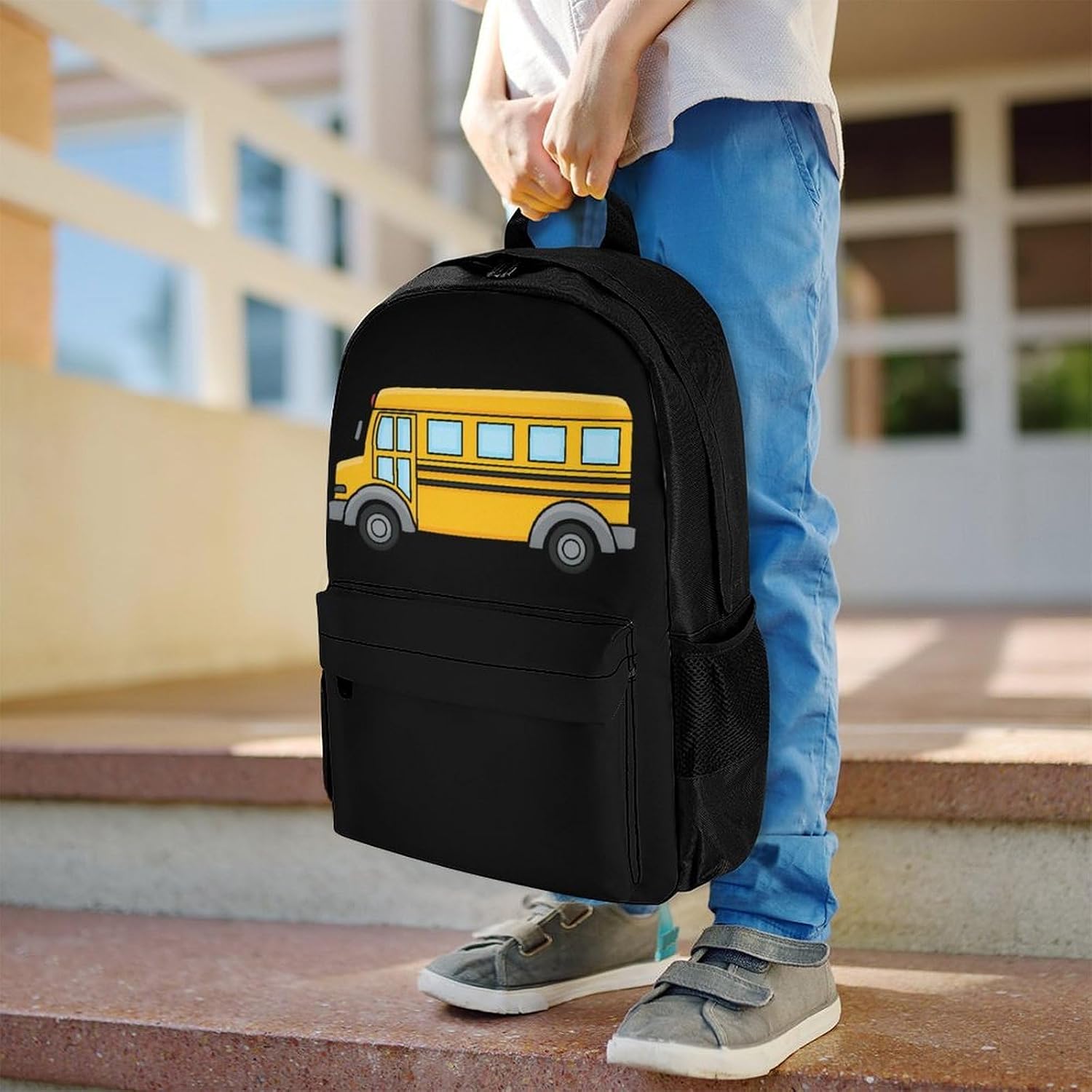 Cartoon School Bus Backpack Lightweight Backpacks Work Bag
