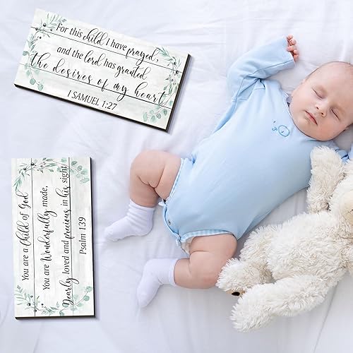 Miniatura 4 de Yookeer 2 piezas de decoración de pared de madera para guardería, decoración de habitación de bebé, decoración de habitación de guardería, arte de