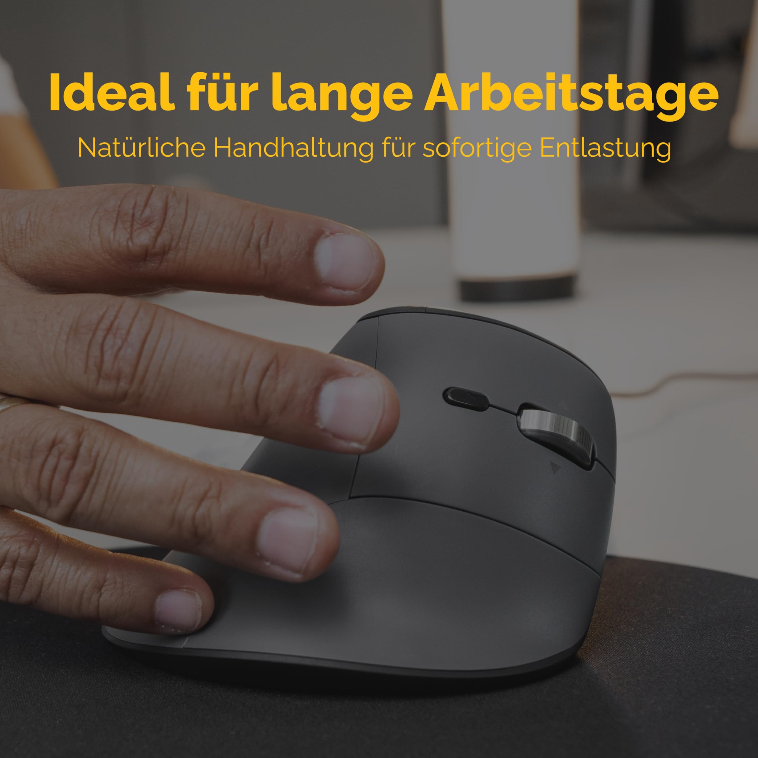 Bakker FastForward・Vertikale Maus・high-Speed Scroll・tilt Wheel・Silent Click・ergonomisch・Für Rechtshänder・optisch・8 Tasten・kabellos・kabelgebunden・2.4 GHz・USB-C・Bluetooth 5.1・kabelloser Empfän
