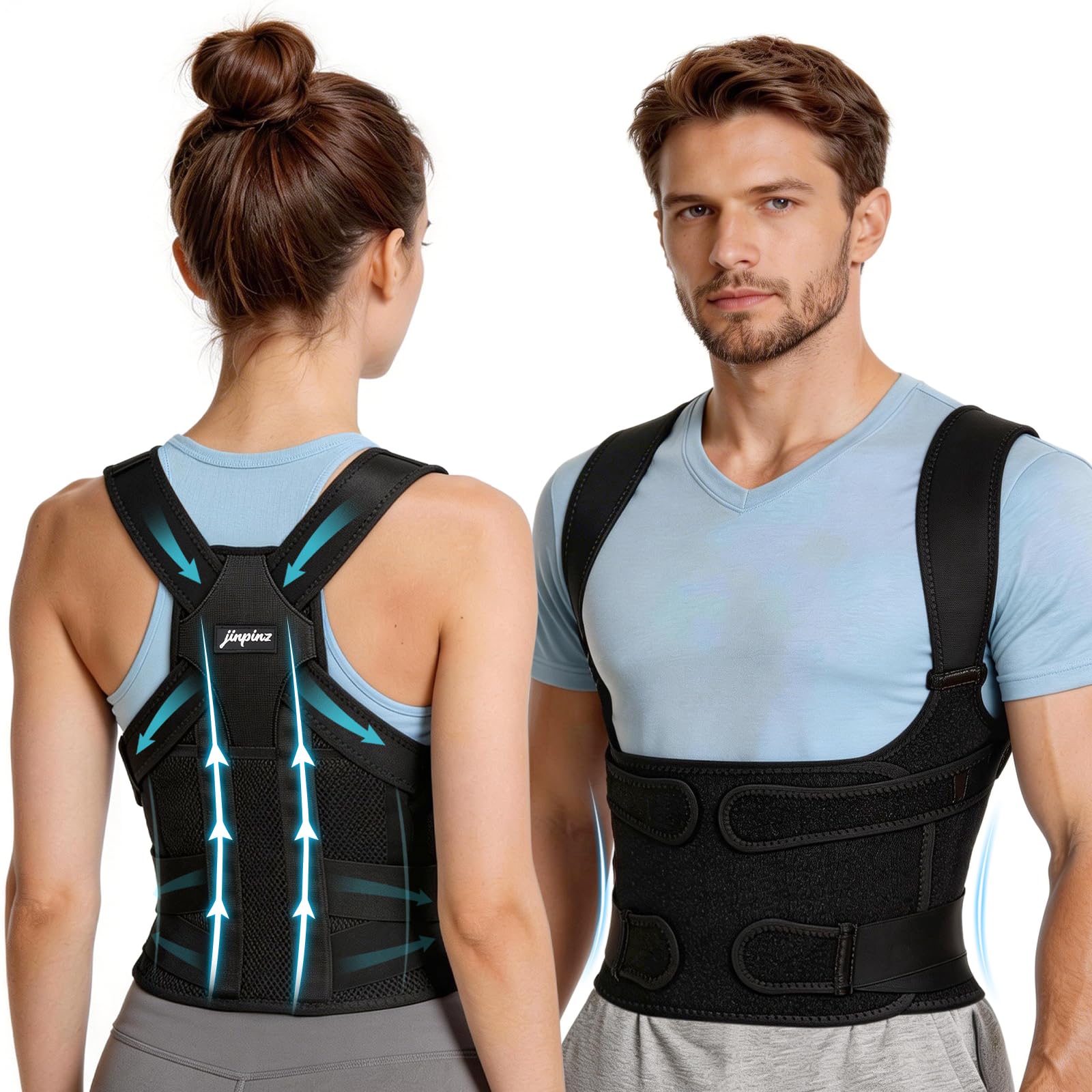 Rückenstützgürtel Rücken Geradehalter Haltungskorrektur Damen: Verstellbare Haltungstrainer Rücken Herren - Back Support Corrector für Schulter Nacken Gerader Rücken Geradehalter Frauen Männer