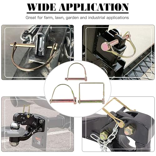 Miniatura 6 de Glarks Kit surtido de pasadores de toma de fuerza de alta resistencia de 20 piezas para remolques de granja, carros, césped y jardín