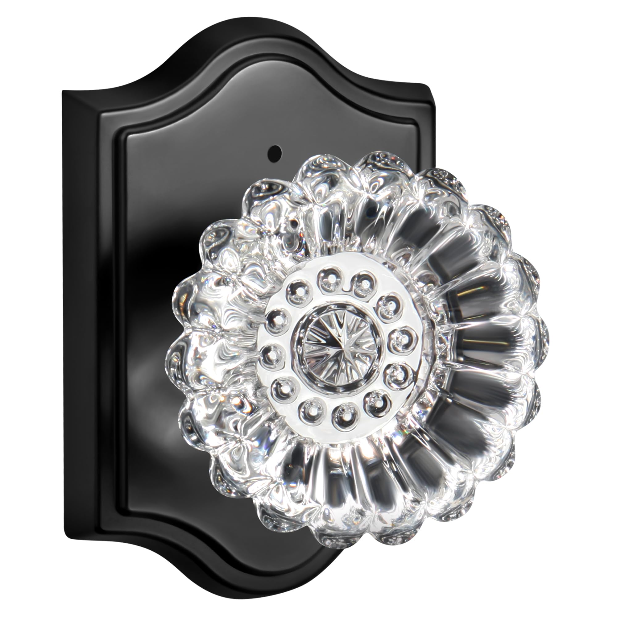 Matte Black Privacy Door Knob - Secure Glass Lock -8