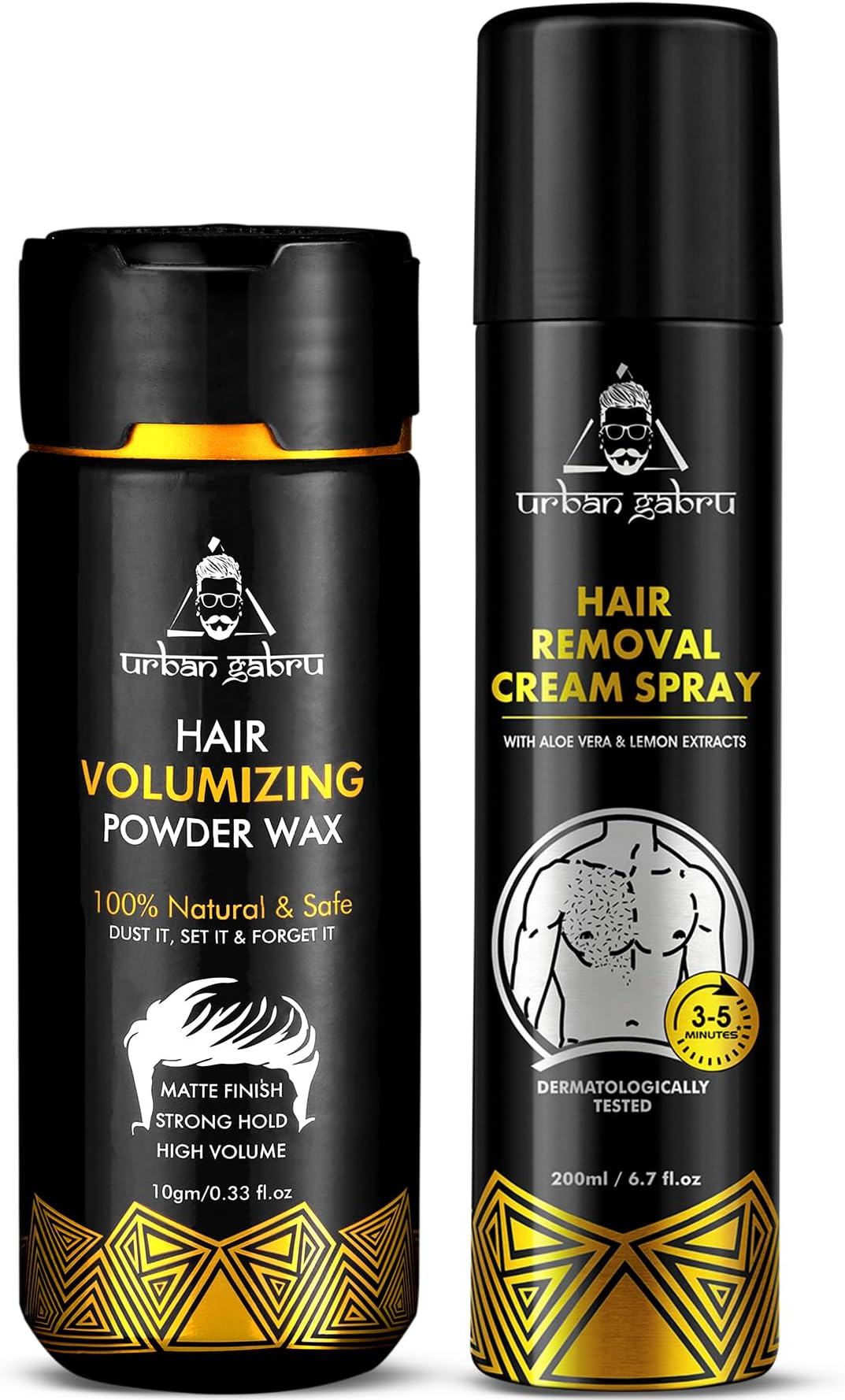 Hair Removal Cream Spray (200 Ml) + Hair Volumizing Powder Wax (10 Gram) - Men's Kit, Pack of 1