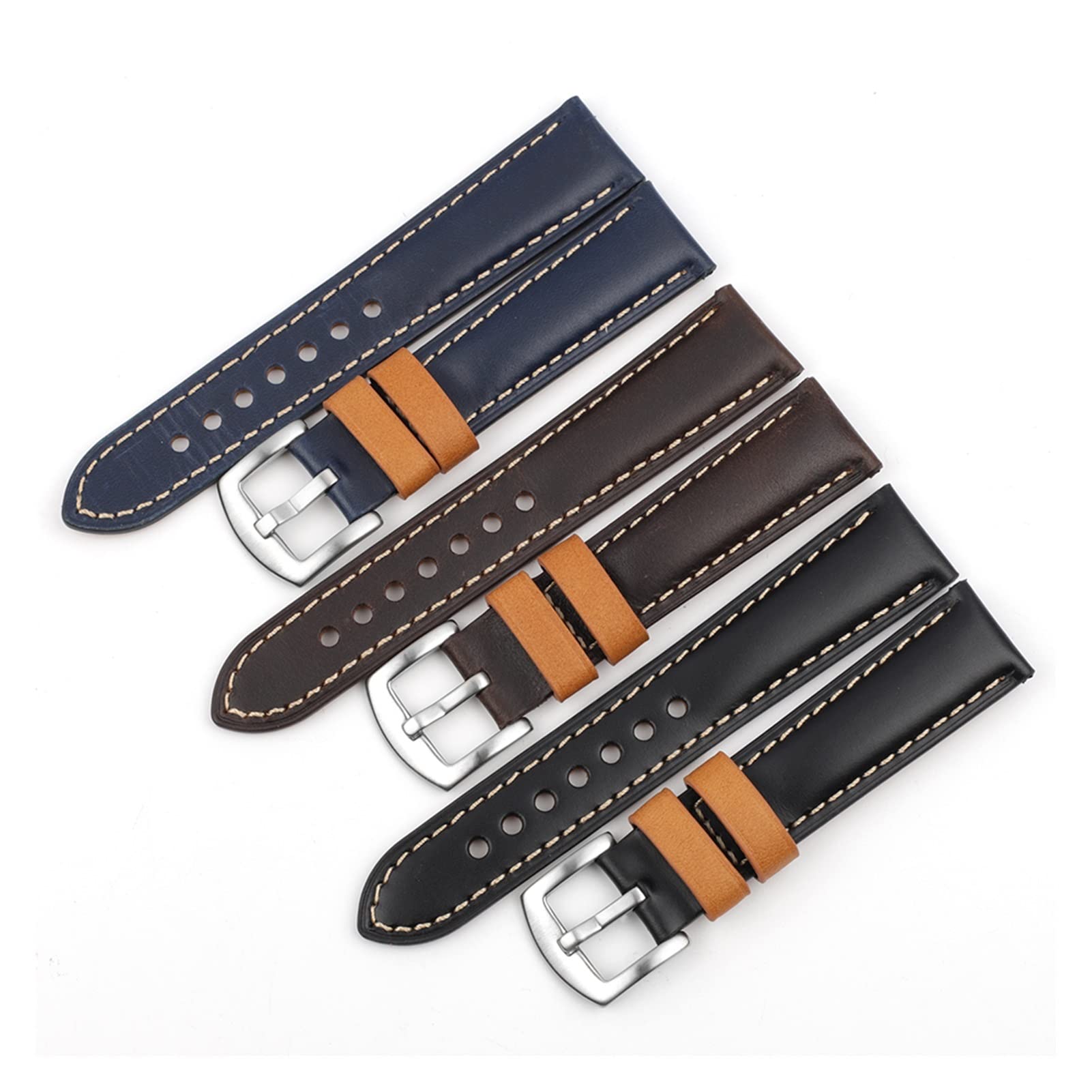 Leder-Uhrenarmband, 18 mm, 20 mm, 22 mm, 24 mm, Vintage-Uhrenarmband, Ersatz für Jede Uhr