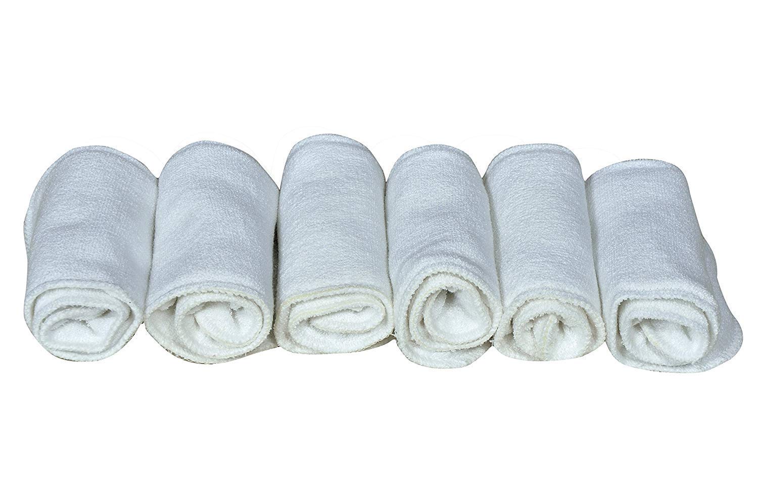 Crawl'in Reusable Wet Free Microfibre 3 Layer White Color Baby Diaper Inserts for Cloth Diaper (Pack of 6)