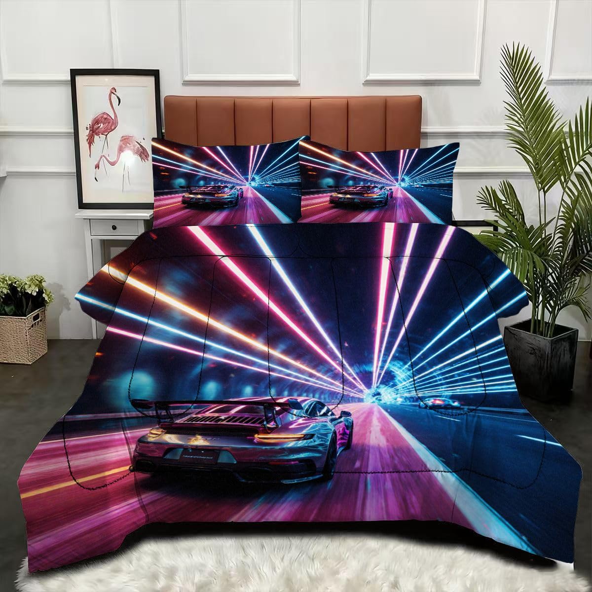 Couette respirante imprimé 3D voiture de sport pour un sommeil tempéré