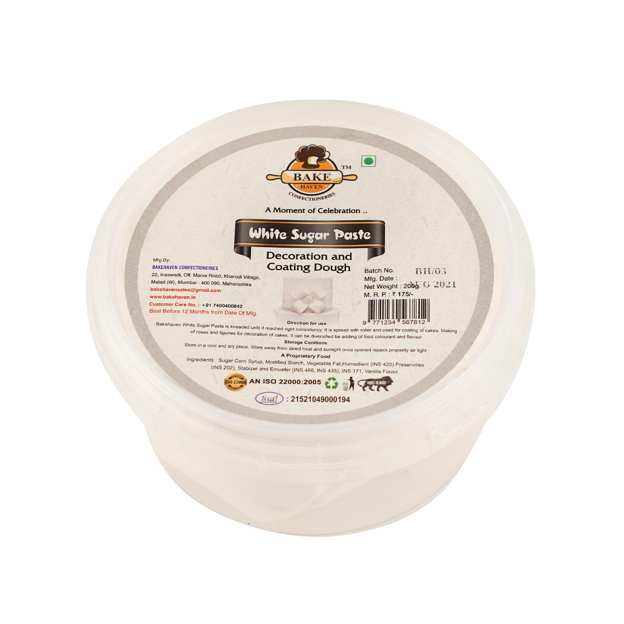 Bakehaven Sugar Paste Fondant for Cake Decoration & Sugar Craft (White, 200G)-image-48