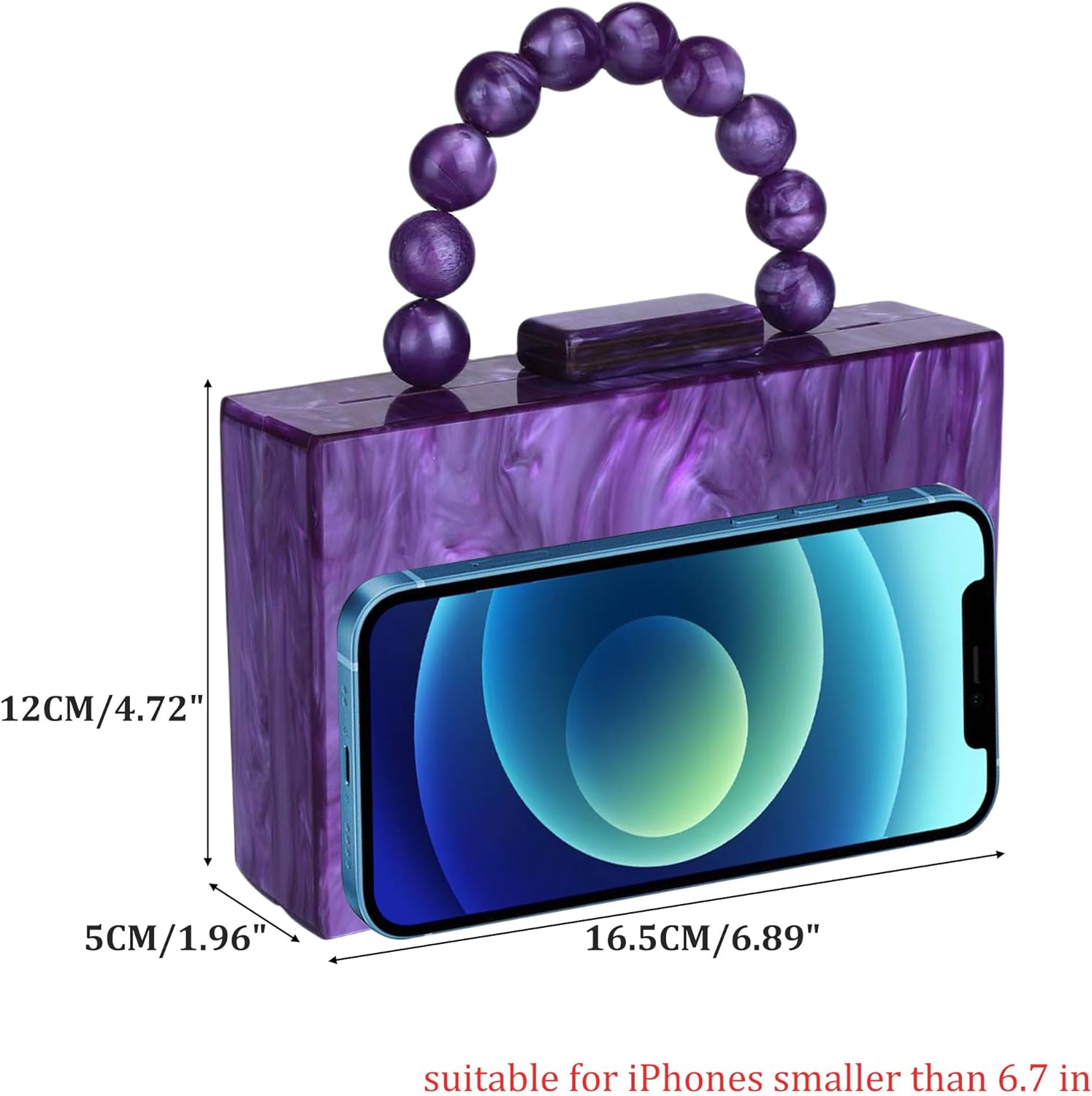 Acrylic Purses Evening Clutch Bag Marbling Handbags for Women Cross Body Bag with Pearl Chain Formal Wedding Prom Party - Image 6