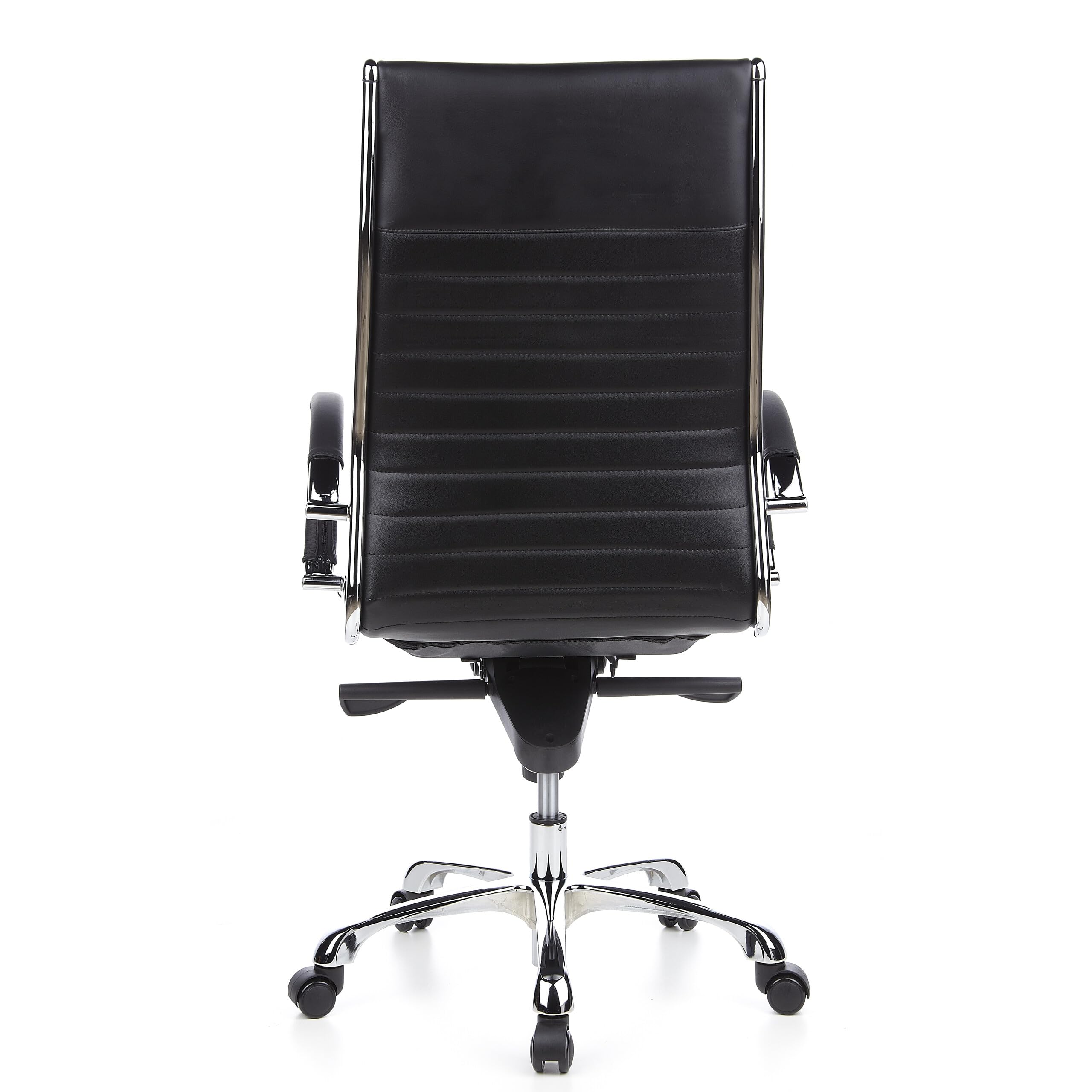 hjh OFFICE 660500 Profi Chefsessel Parma 20 Leder Schwarz Bürostuhl Drehstuhl, hohe Rückenlehne ergonomisch