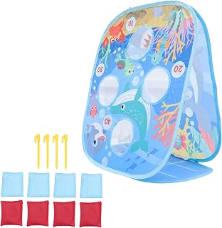 Kisangel 1 Set Beanbag Throwing Board Collapsible Sand Toys for Beach Kids Educational Toys Kids Playset Puzzle Toys Sandbag Game Kids Toss Games Board Polyester Cloth Sandbag Toss Game Kit