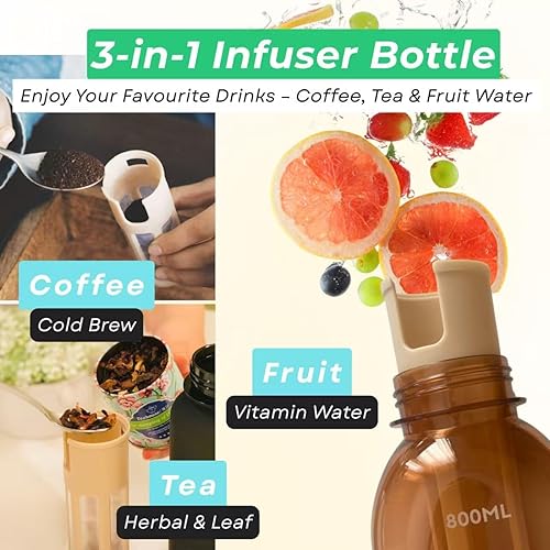 Miniatura 8 de WEMUG Máquina portátil de preparación en frío, 18.6 oz, diseño moderno y simple, a prueba de fugas, ultraligera, sin BPA, plástico duradero, 365