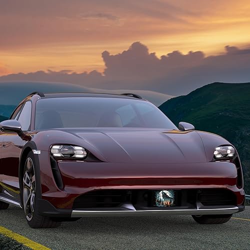 Miniatura 6 de Cubierta de matrícula delantera de automóvil con diseño de lobo, personalizable, cubierta de metal inoxidable para placas de automóvil, etiqueta