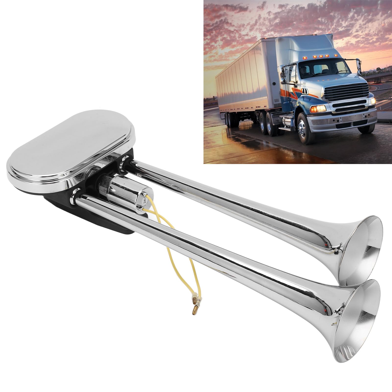 Tromba ad Aria in Acciaio Inox 150dB - 24V DC per Camion, Barche e Treni