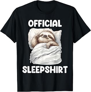Official Sleepshirt Cute Sleeping Sloth Animal Lovers Pajama T-Shirt