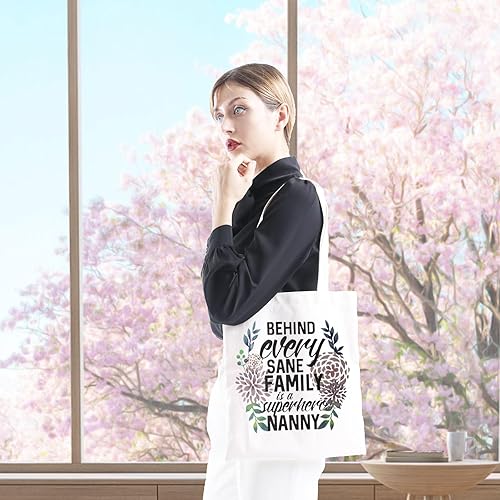 Miniatura 4 de GJTIM Regalo de niñera, regalo de agradecimiento para la abuela detrás de cada familia cuerda es una bolsa de accesorios de maquillaje de niñera de