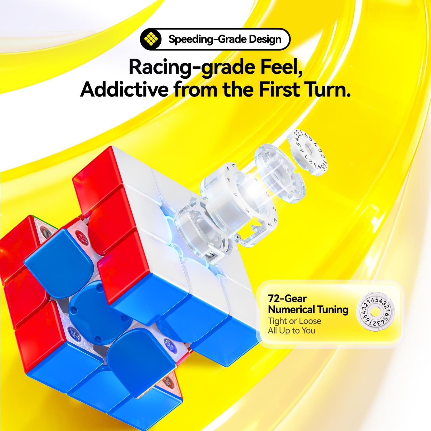 GAN icarry4 Cubo di Velocità Professionale Smart cubo, 48 Magneti Integrati, 150 Ore di Autonomia, App con Dati di Risoluzione e Tutorial Guidati, Ideale per Principianti