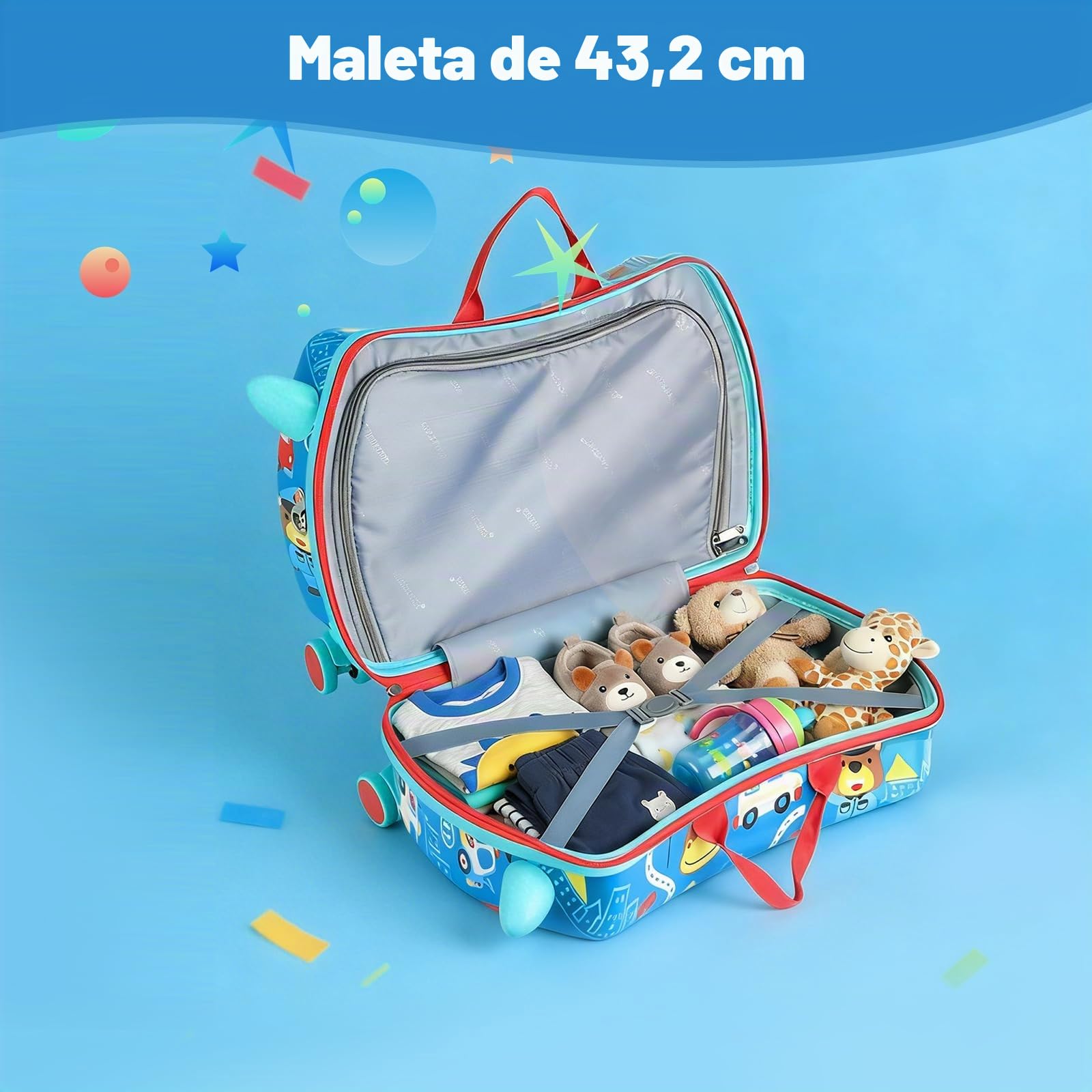 AiQInu Maleta, Equipaje de Cabina 2 en 1 con Correa, Maleta Aprobada para Avión, Capacidad 17L