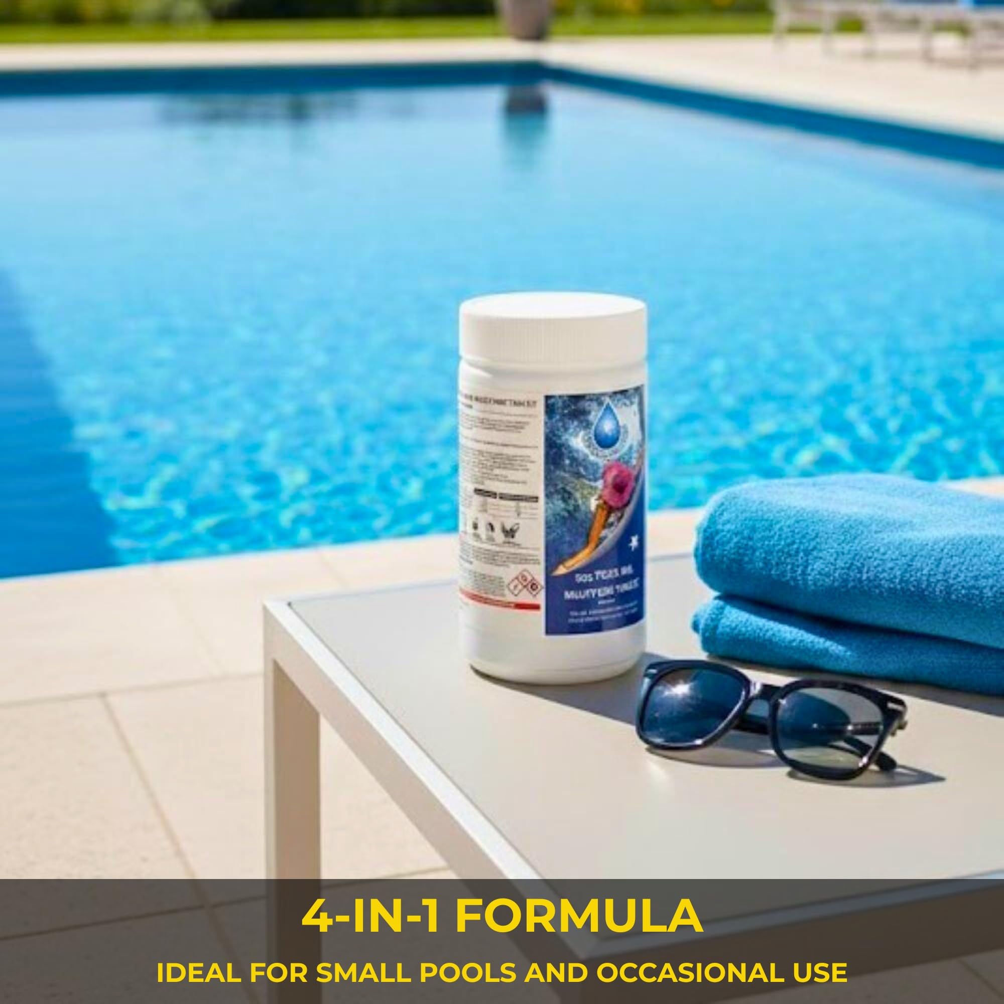 1 Kg Multifunctional Chlorine Tablets 50 x 20g Slow Release, 4 in 1 Sanitiser Stabiliser Algaecide and Clarifier Dispenser Tablets for Hot Tubs, Swimming Pools, Spas and Paddling Water Cleaning — view 4