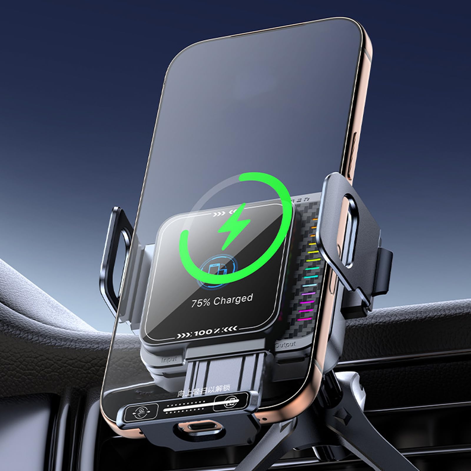 Soporte de teléfono móvil con bloqueo automático para coche con