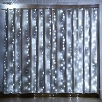 IMAGE LED Fényfüggöny 6x3m - 600 LED-es Kültéri Tündérfény, 8 Világítási Móddal, IP44 Vízálló, Esküvői, Karácsonyi és Parti Dekorációhoz, Hi 4