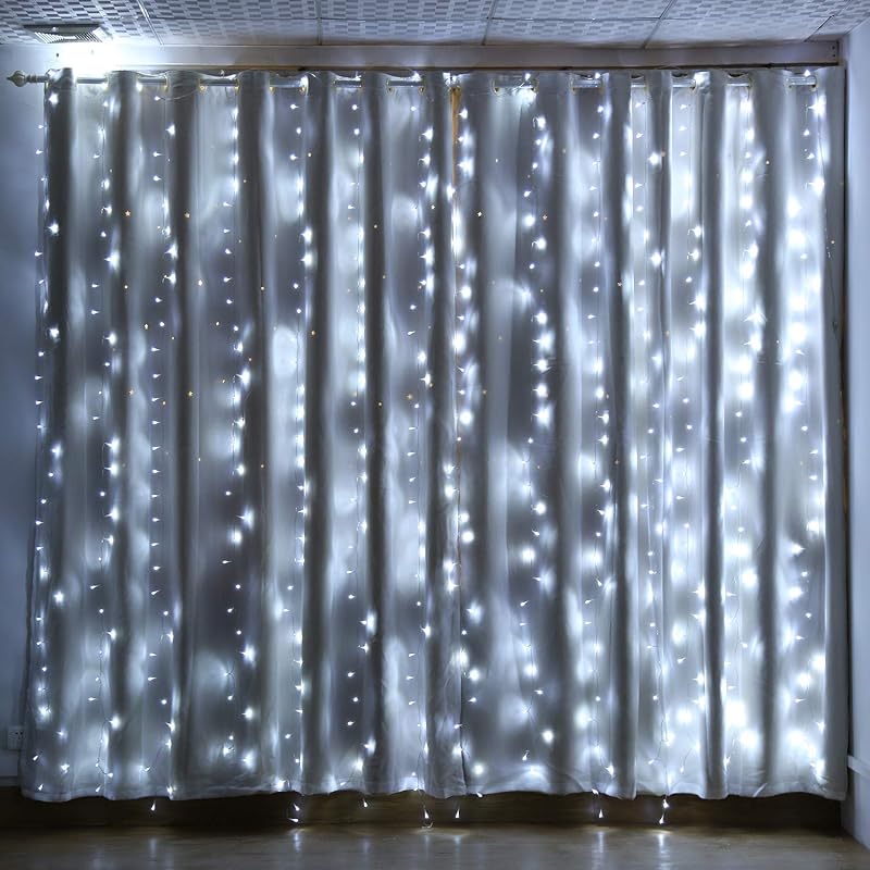IMAGE LED Fényfüggöny 6x3m - 600 LED-es Kültéri Tündérfény, 8 Világítási Móddal, IP44 Vízálló, Esküvői, Karácsonyi és Parti Dekorációhoz, Hi