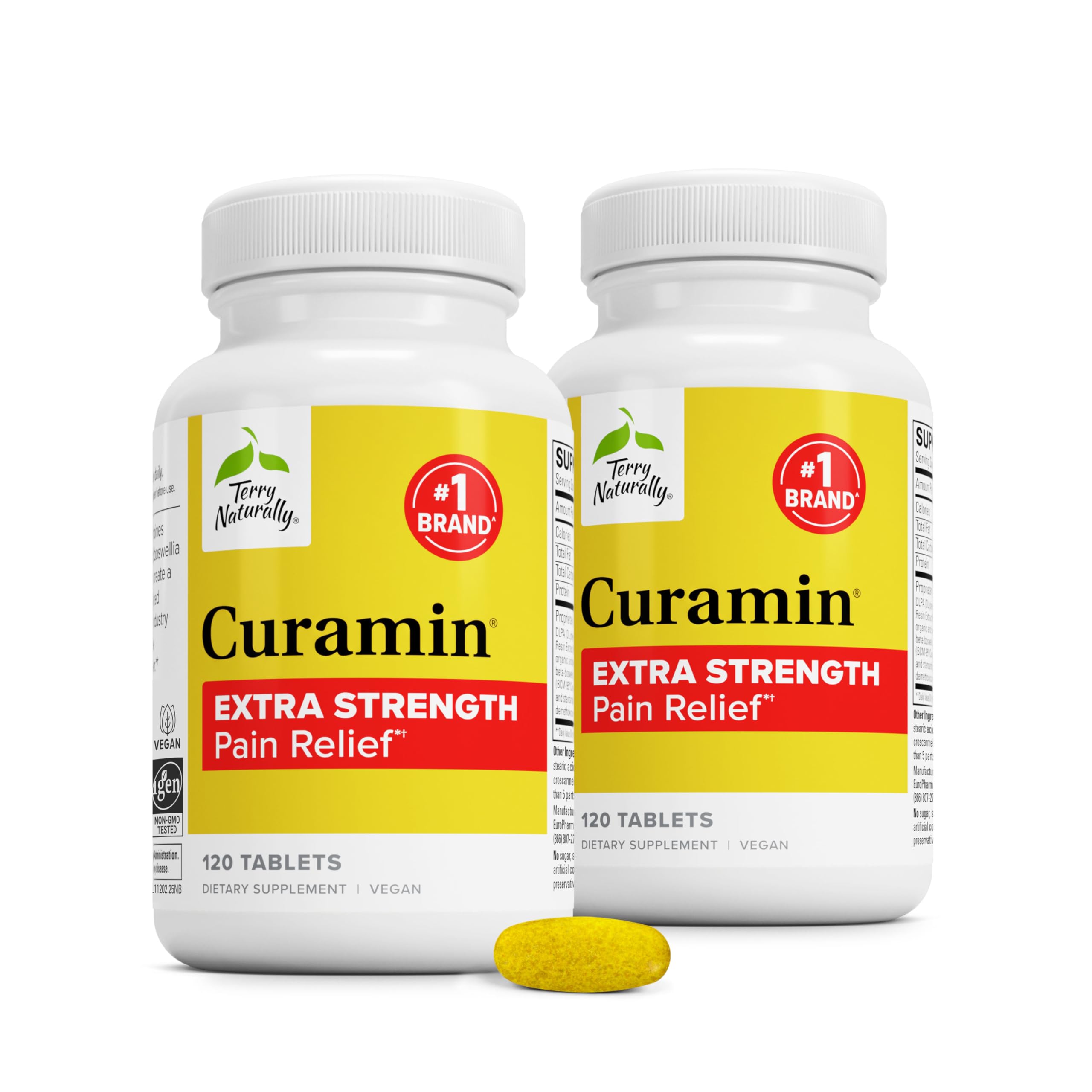 Terry Naturally Curamin Extra Strength - Soreness & Pain Relief - 120 Count Pack of 2 120 Count (Pack of 2)