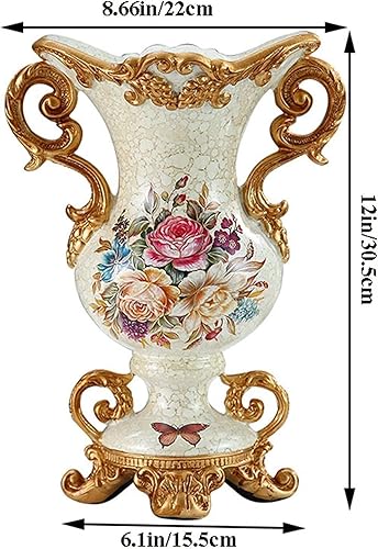 Miniatura 8 de Floreros grandes de resina retro de estilo europeo para sala de estar, comedor, centro de mesa, dormitorio, oficina, hotel, decoración del hogar,