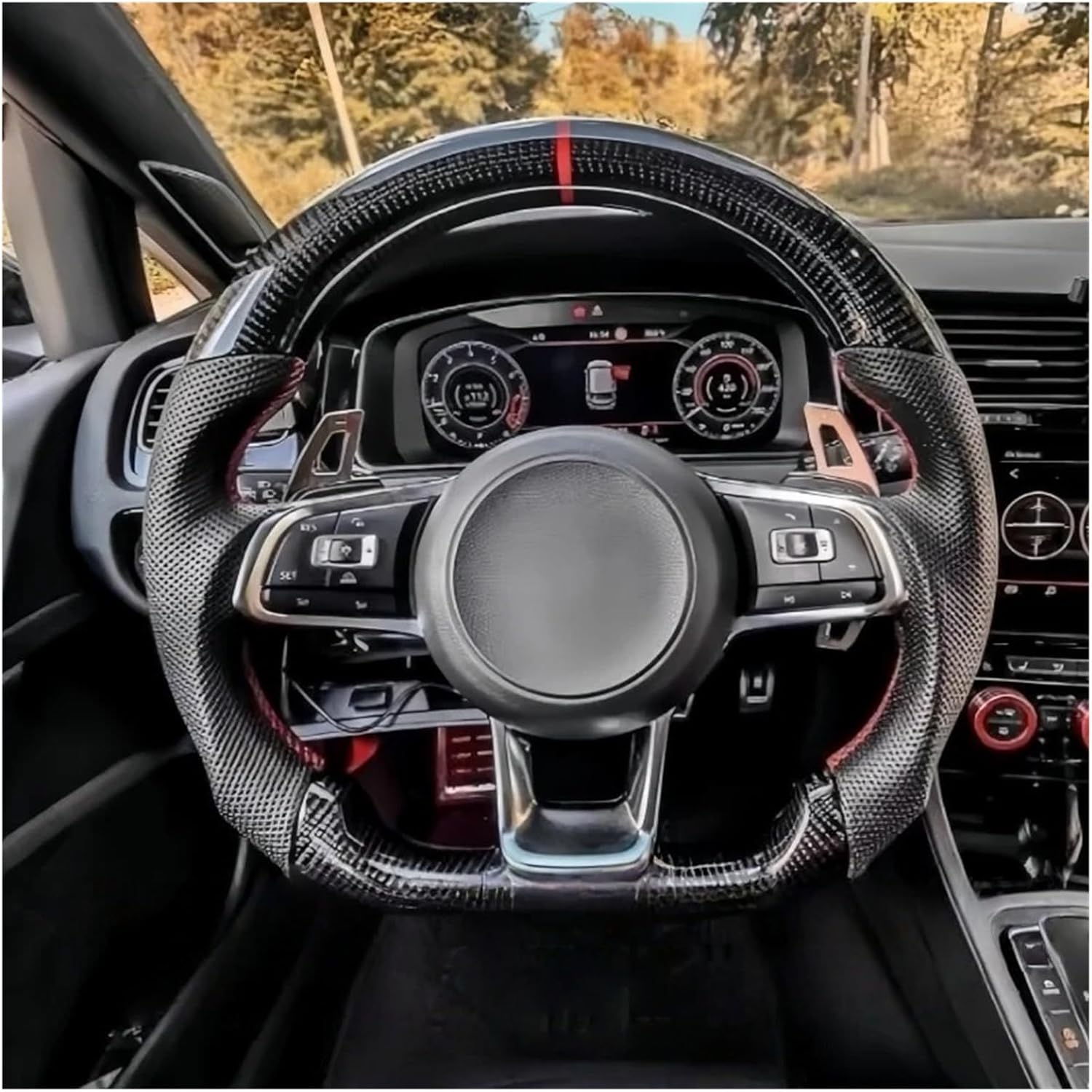 Car Steering Wheel Leather Compatible For VW Bora Sagitar Magotan B678 Golf 67CC Rline Car Accessories(StyleA)