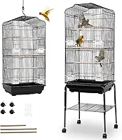 Gaiola para Calopsita 138 * 44 CM, Viveiro para Papagaio, Gaiola Calopsita, Duas Opções de Montagem, Viveiro Calopsita, Inclui Diversos Acessórios, como Lancheira, Palito de Madeira e Prateleira