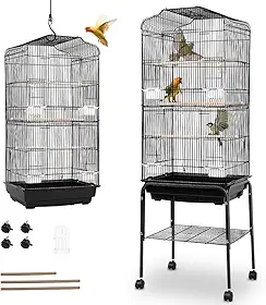 Gaiola para Calopsita 138 * 44 CM, Viveiro para Papagaio, Gaiola Calopsita, Duas Opções de Montagem, Viveiro Calopsita, Inclui Diversos Acessórios, como Lancheira, Palito de Madeira e Prateleira