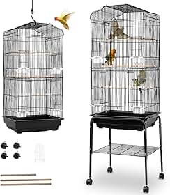 Gaiola para Calopsita 138 * 44 CM, Viveiro para Papagaio, Gaiola Calopsita, Duas Opções de Montagem, Viveiro Calopsita, Inclui Diversos Acessórios, como Lancheira, Palito de Madeira e Prateleira