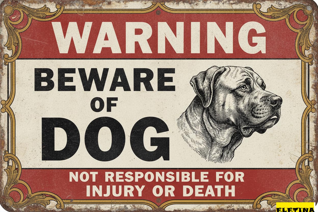 Tin Sign for Man Cave Beware Of Dog Rottweiler Metal Warning Beware Of Dog S Fence Outdoor Farm Garden Gate Home Yard Decor 8x12in Private Property Decorative