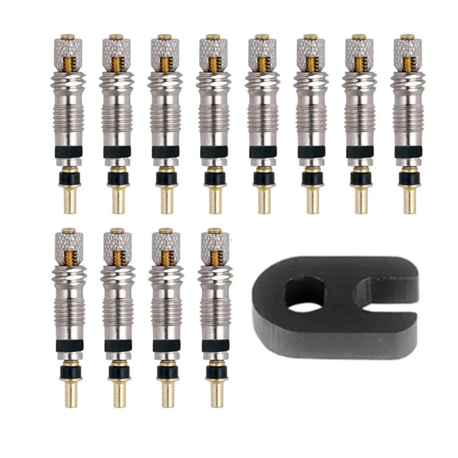 12pcs Bicycle Removable Presta Valve Core Bike Replacement Brass Tubeless Remover Tool for Road MTB Cycling