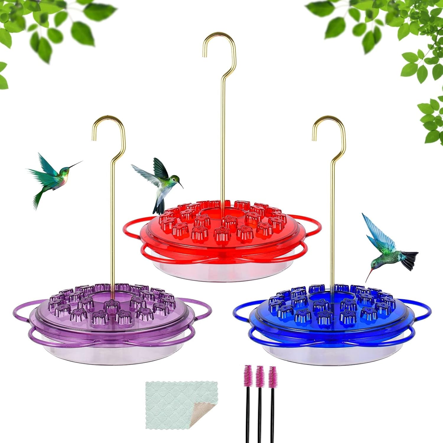 3 Pack LeakProof Hummingbird Feeders,Garden Wild Bird