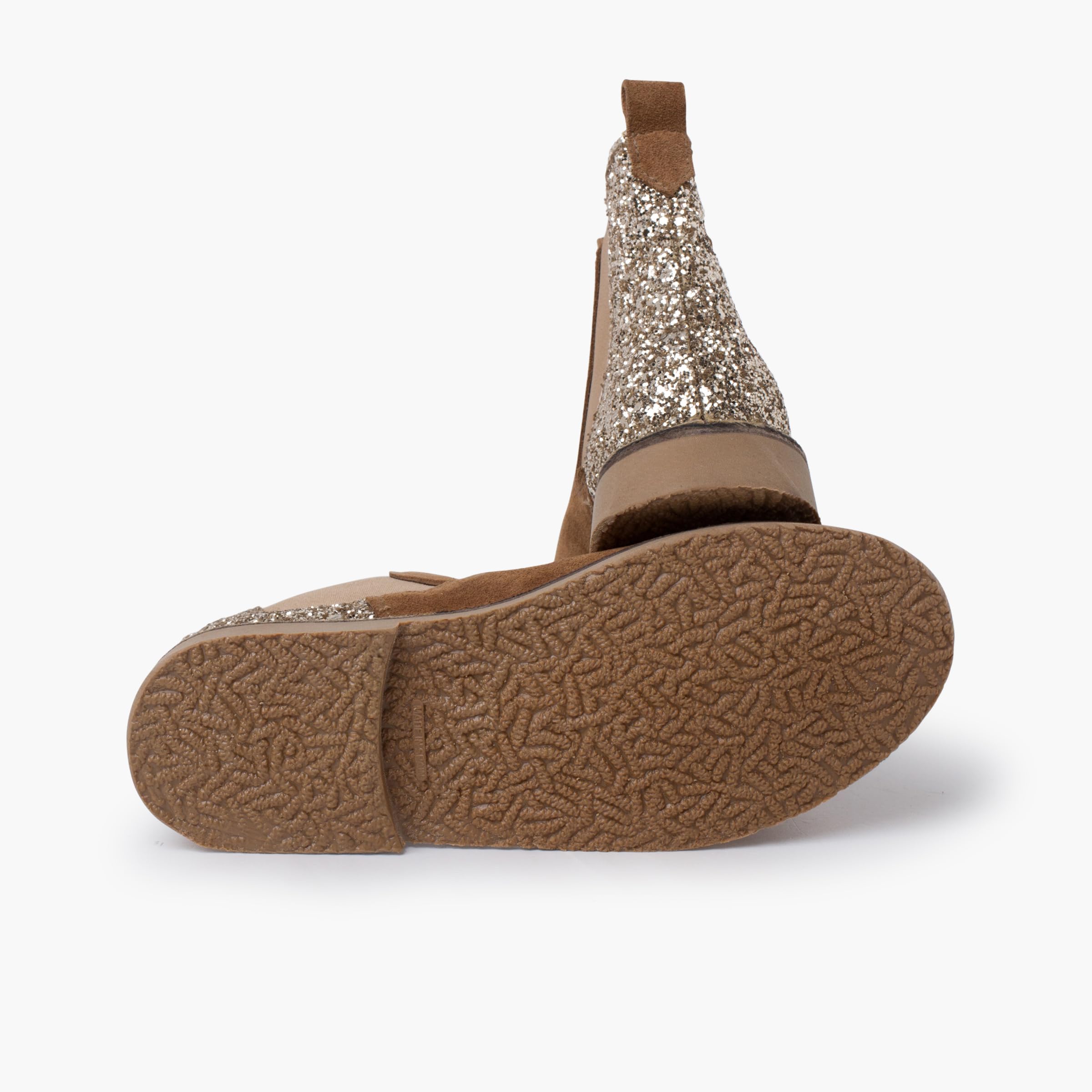 Pisamonas Stivaletti Bambina Scamosciati con Tallone Glitter