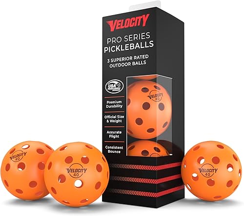 Vista 23 de Pelotas de Pickleball Premium Velocity - Certificadas por USAPA Diseño de 40 agujeros para un rendimiento óptimo al aire libre