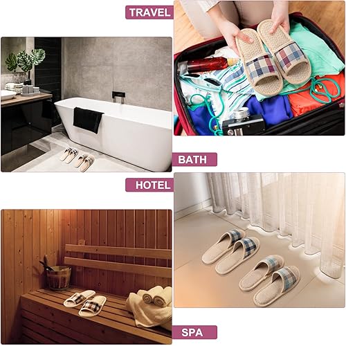 Miniatura 6 de Tessco for you 10 Pairs Washable House Slippers for Guests Open Toe Breathable Slippers Reusable Home Bedroom Hotel Family Travel Unisex Non Slip