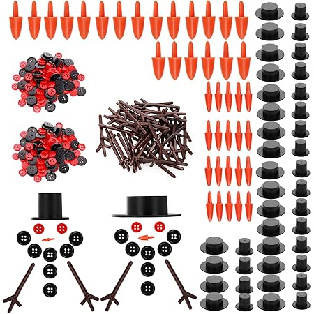 STOBOK 200pcs Snowman Nose Carrot For Snowman Crafts Orange Decor Diy Snowmen Nose Carrot For Snowmen Crafts Craft Toys Making Plastic Curved Hook Child Beak