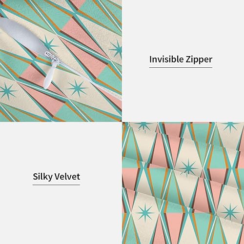 Miniatura 3 de Juego de 2 fundas de almohada de mediados de siglo de 18 x 18 pulgadas, fundas de cojín decorativas para sofá, dormitorio, sala de estar al aire