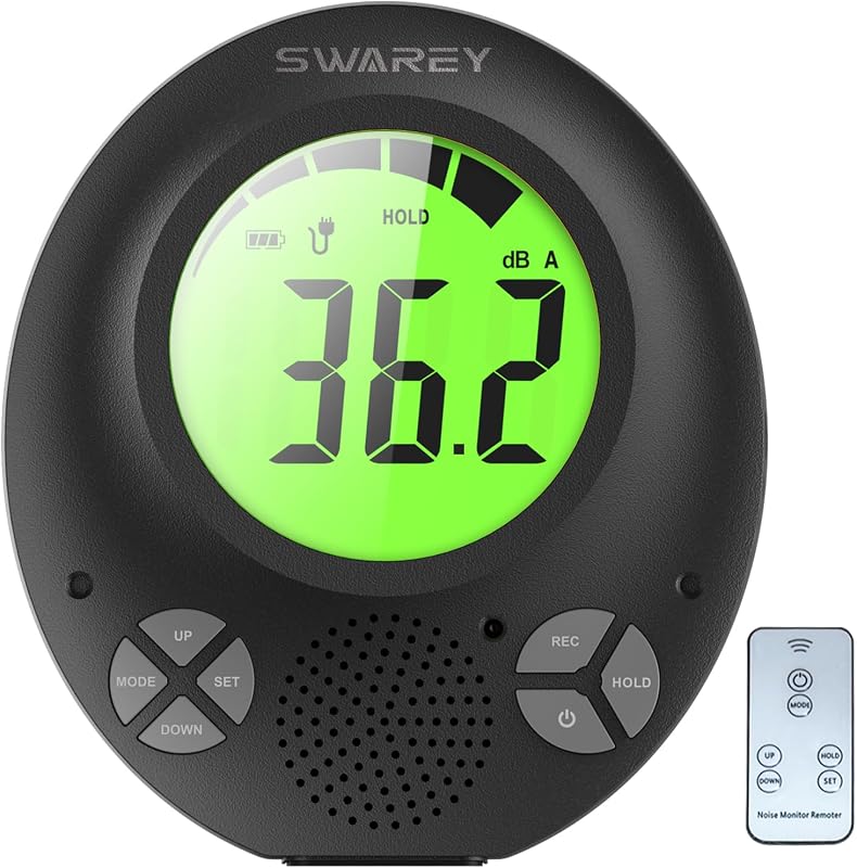 Digital Decibel Meter with DIY Voice Warning Function, Wall Hanging Sound Level Meter 35dB to 135dB with Alarm Quiet Please, Sound Level Meter for Schools Hospitals Temples Libraries Theaters