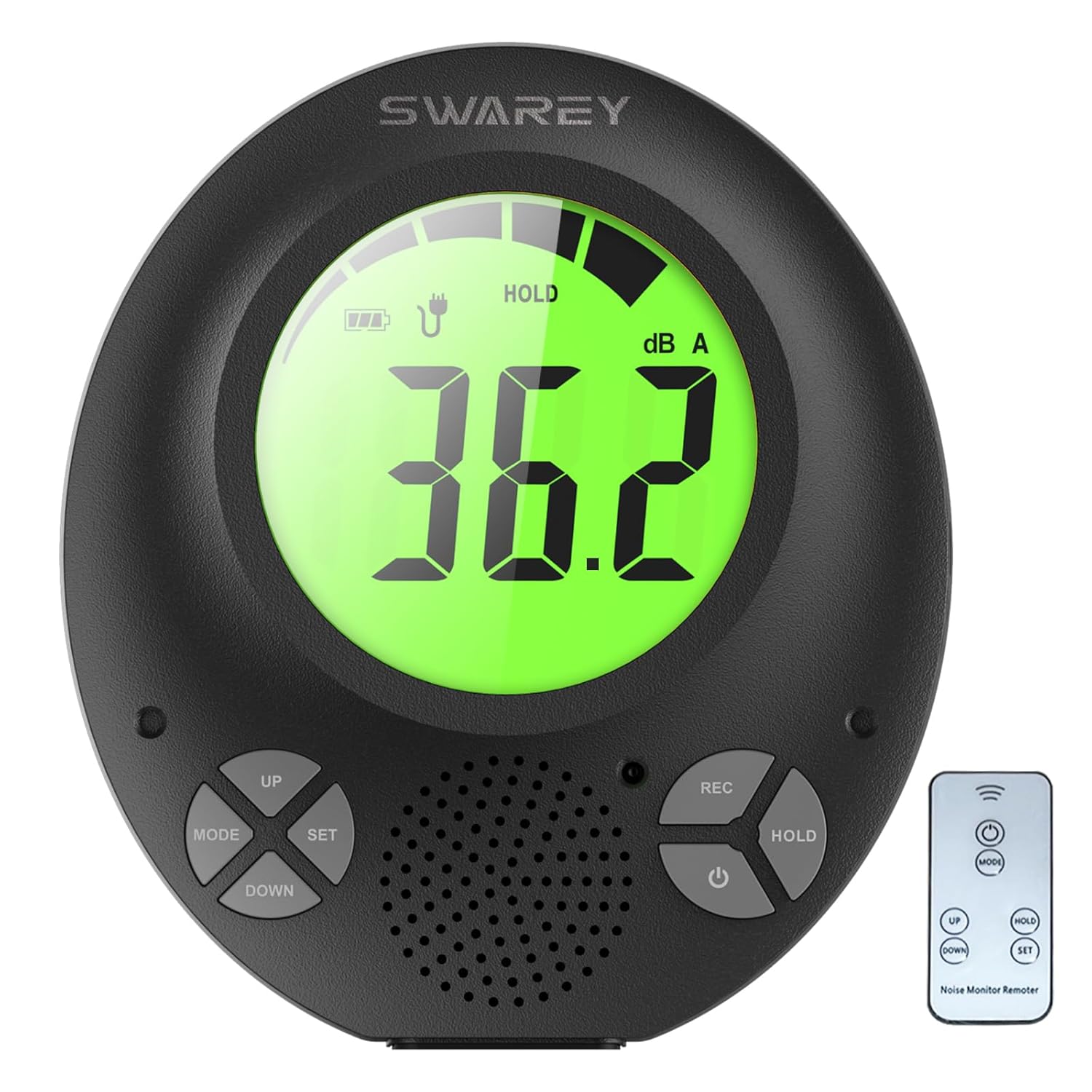 Digital Decibel Meter with DIY Voice Warning & Remote Control, Wall Hanging Sound Level Meter 35dB to 135dB with Alarm, Sound Level Meter for Schools Hospitals Temples Libraries Theaters