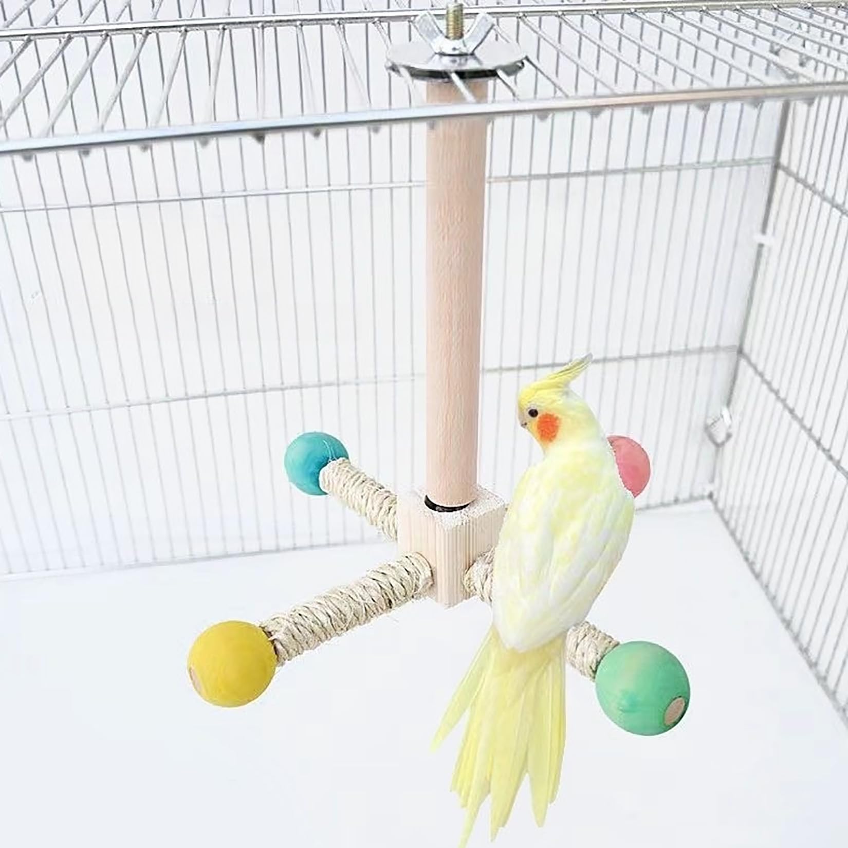 木製 鳥用スタンド おもちゃ付き*7 Amazon | インコ おもちゃ鳥 おもちゃ鳥の止まり木 インコ