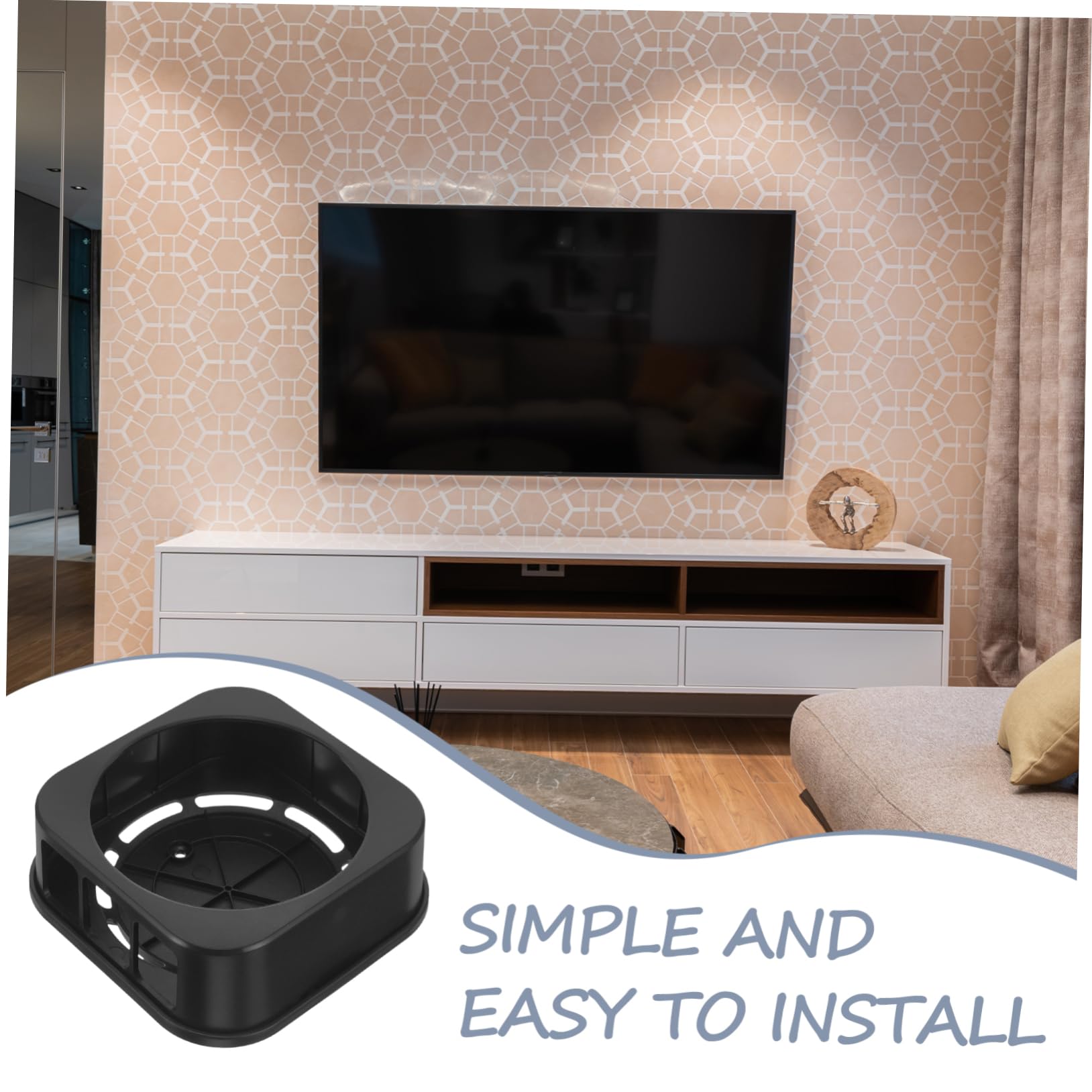 Cabilock 4 Piezas soporte para tv de manzana montaje de televisión soporte TV estante de pared soporte de caja de tv Montado en la pared Bandeja de almacenamiento montar