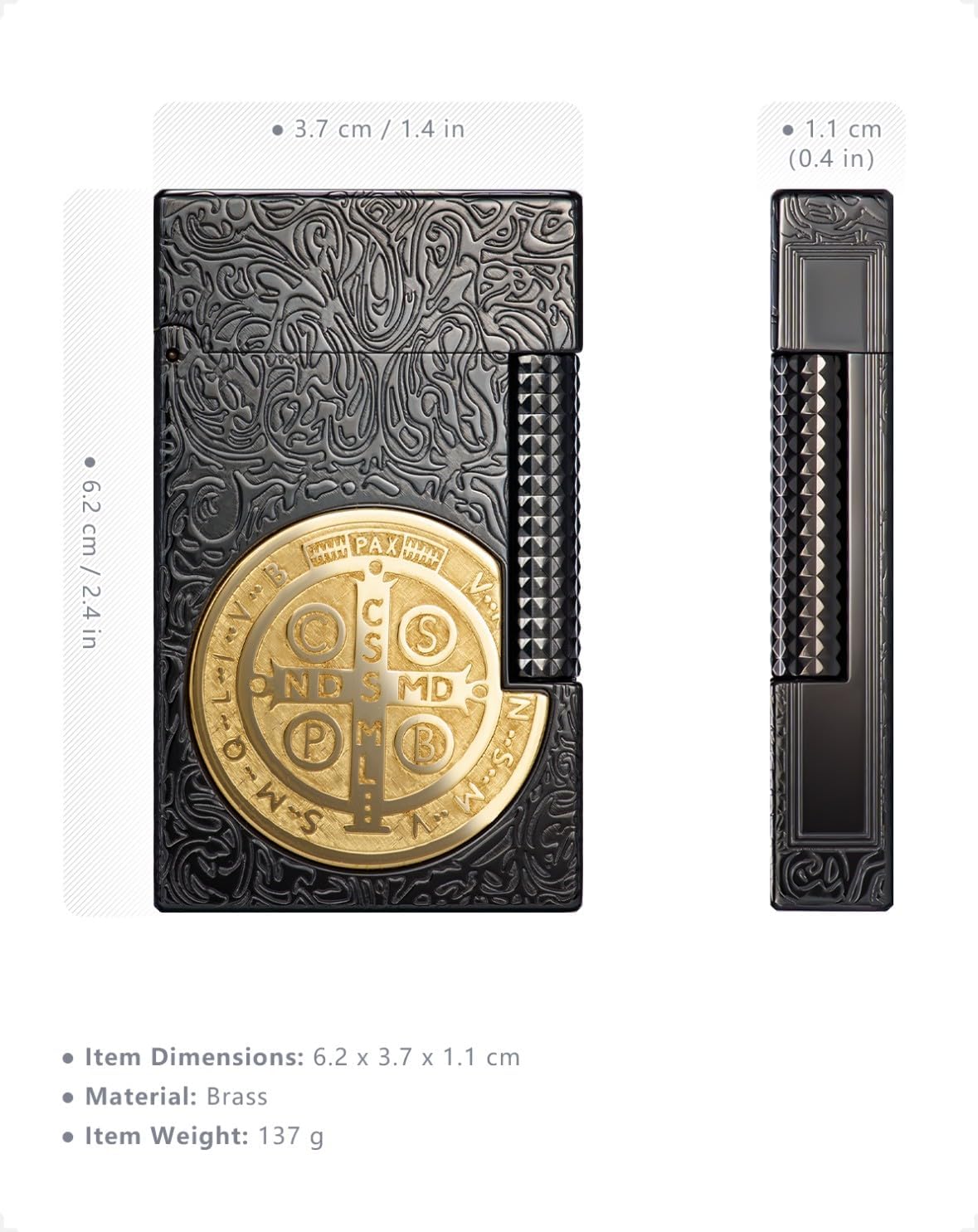 Constantine Lighter, Unique Cool Vintage Trench Lighters for Men, Gift for Men, Soft Flame, Without Butane